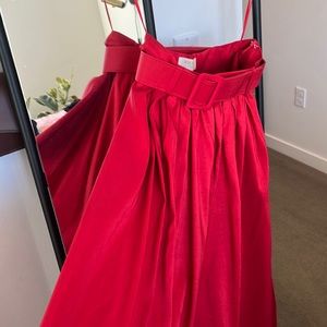 Red maxi skirt.